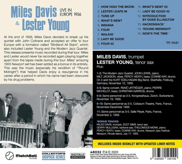 Live In Europe 1956 - Miles Davis & Lester Young