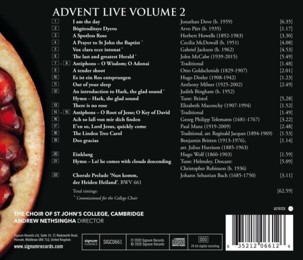 Advent Live, Vol. 2 - Choir of St. John's College Cambridge