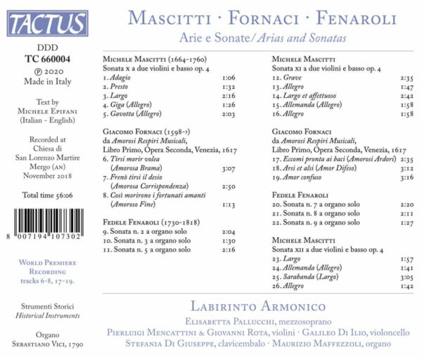 Mascitti / Fornaci / Fenaro: Arie E Sonate - Labirinto Armonico