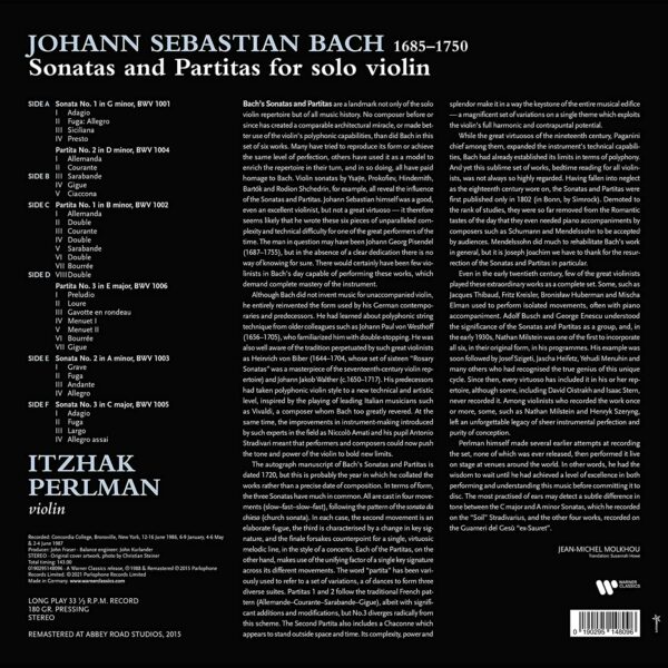 Bach: Sonatas & Partitas (Vinyl) - Itzhak Perlman