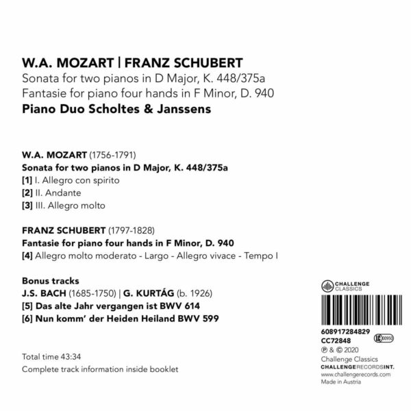 Mozart / Schubert / Bach - Piano Duo Scholtes & Janssens