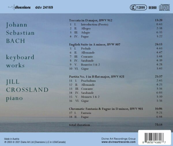 Johann Sebastian Bach: Keyboard Works - Jill Crossland