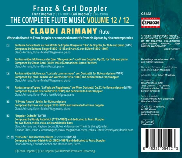 Franz & Carl Doppler: The Complete Flute Music Vol. 12 - Claudi Arimany