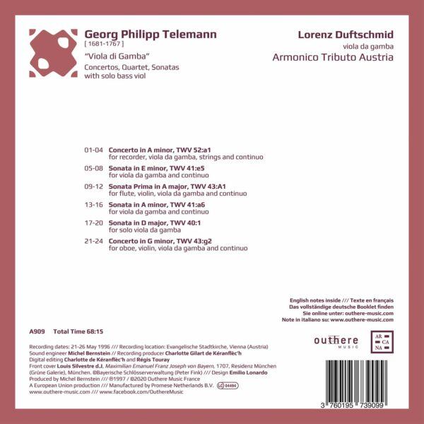 Georg Philipp Telemann: Viola Di Gamba - Lorenz Duftschmid