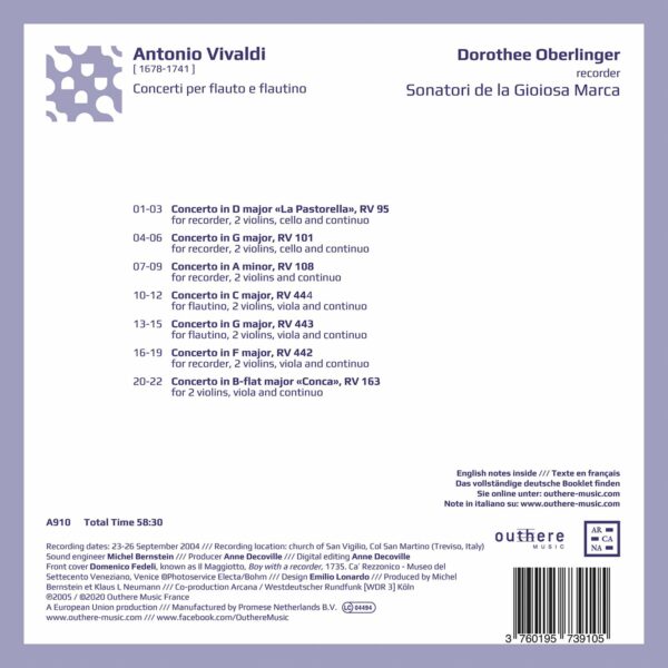 Antonio Vivaldi: Concerti Per Flauto E Flautino - Dorothee Oberlinger