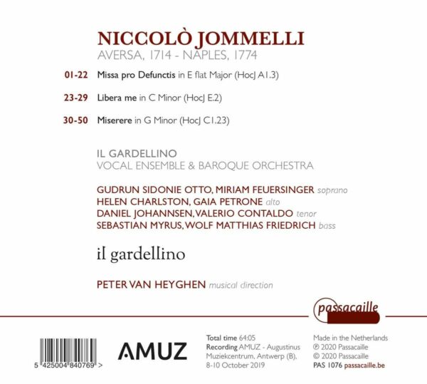 Jommelli: Missa pro Defunctis, Libera me & Miserere - Il Gardellino