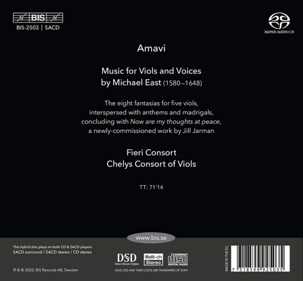 Michael East: Amavi, Music For Viols And Voices - Fieri Consort