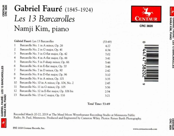 Fauré: Les 13 Bacarolles - Namji Kim