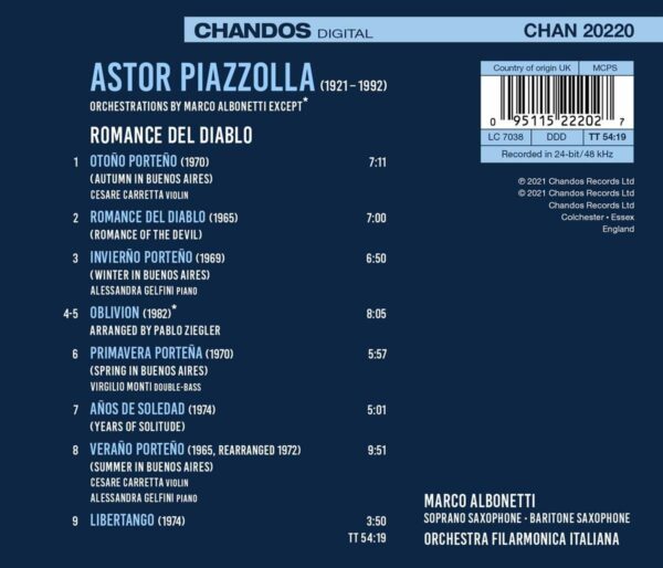 Romance Del Diablo: The Music Of  Piazzolla - Marco Albonetti