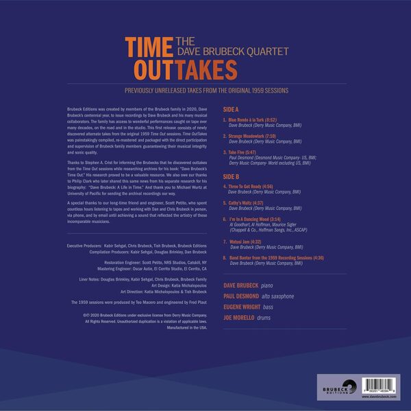 Time Outtakes (Vinyl) - Dave Brubeck Quartet