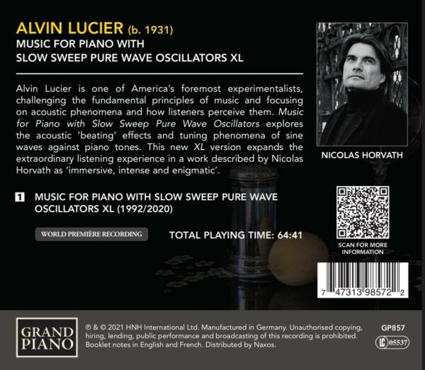 Alvin Lucier: Music For Piano XL - Nicolas Horvath