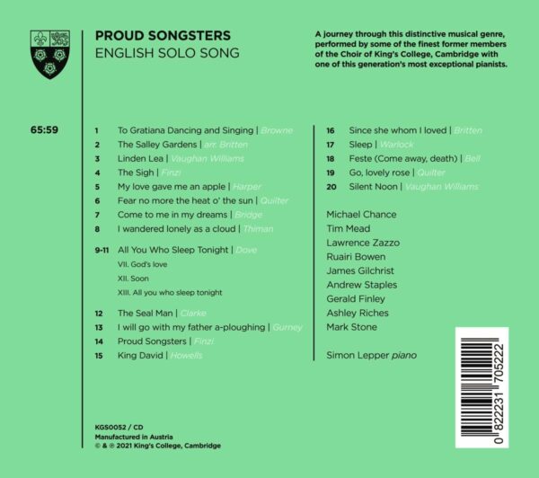 Proud Songsters: English Solo Song
