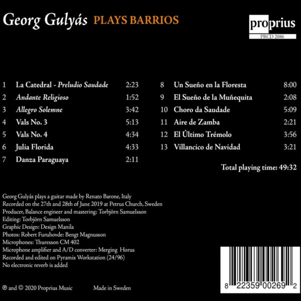 Georg Guyas Plays Agustin Barrios - Georg Guyas