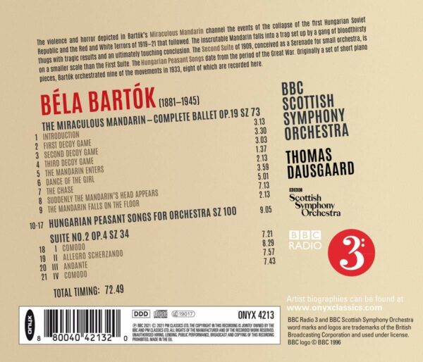 Bela Bartok: The Miraculous Mandarin, Suite No. 2 & Hungarian Peasant Songs - Thomas Dausgaard