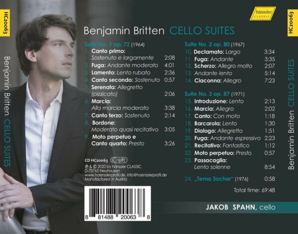 Britten: Cello Suites - Jakob Spahn