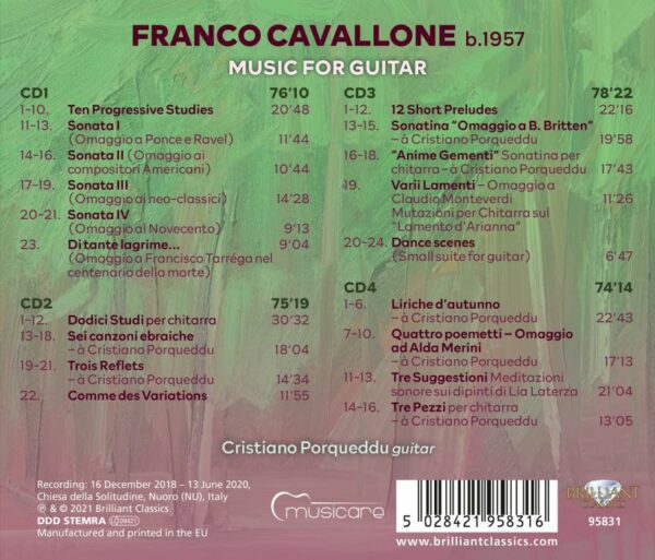 Franco Cavallone: Music For Guitar - Cristiano Porqueddu