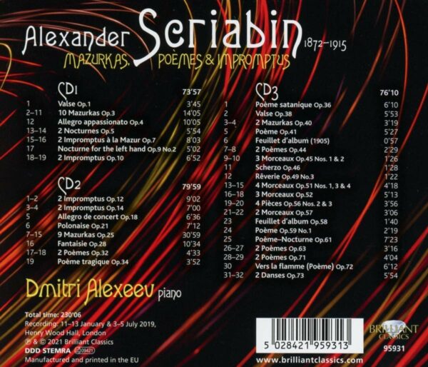 Alexander Scriabin: Mazurkas, Poemes & Impromptus - Dmitri Alexeev