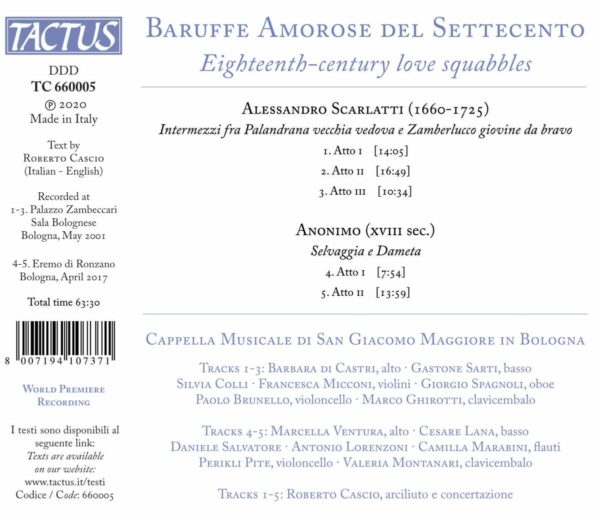 Baruffe Amorose - Capella Musicale Di San Giacomo Maggiore