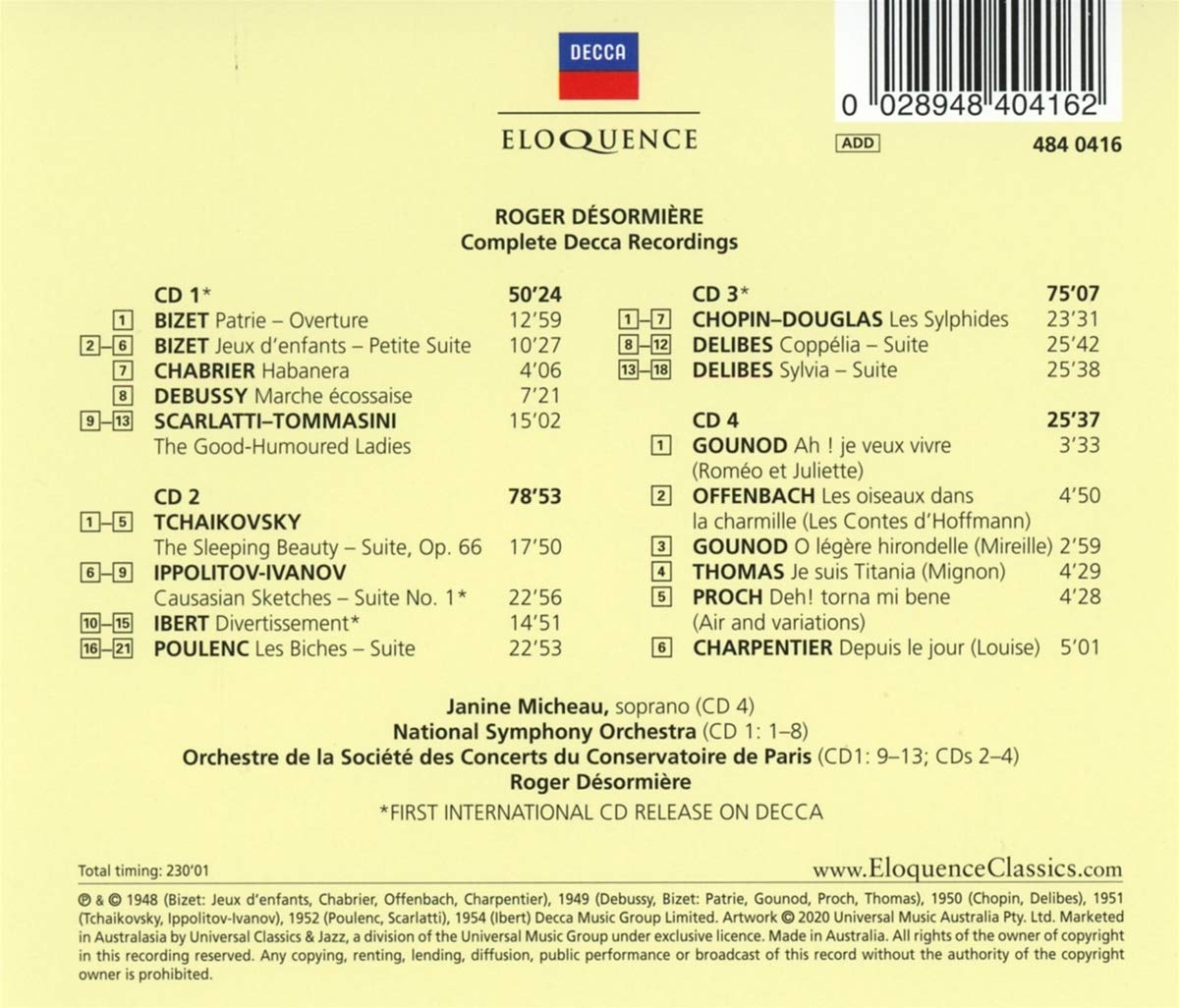 Complete Decca Recordings - Roger Desormière