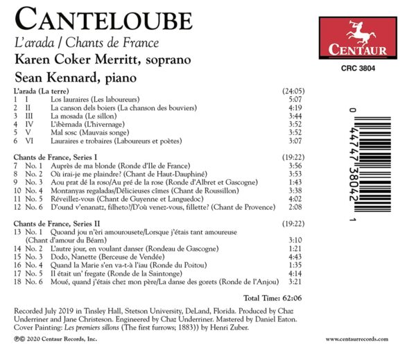 Canteloube: L'arada & Chants de France - Merritt Karen Coker