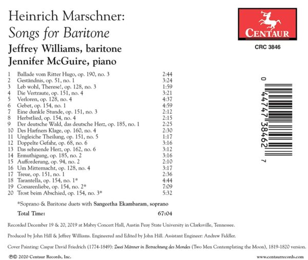 Marschner: Songs For Baritone - Jeffrey Williams