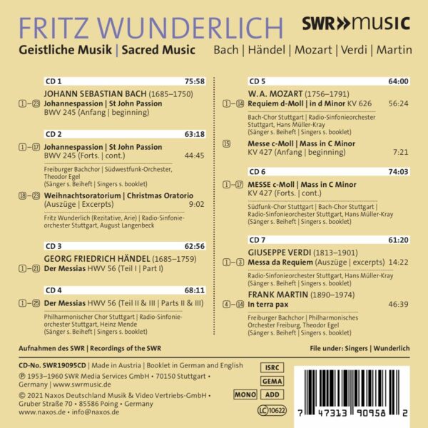 Sacred Music - Fritz Wunderlich