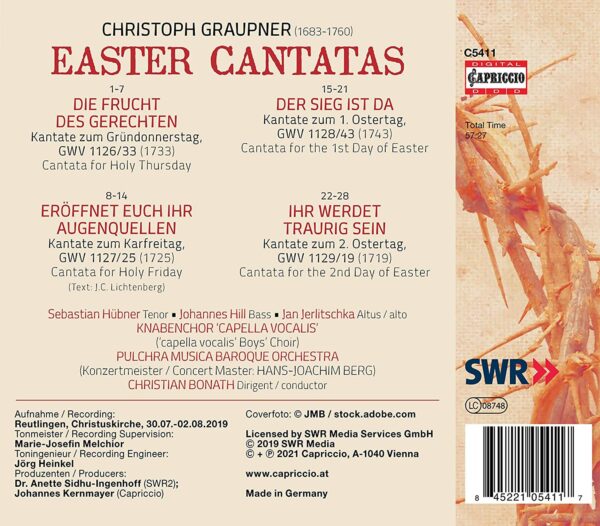 Christoph Graupner: Easter Cantatas - Sebastian Hübner