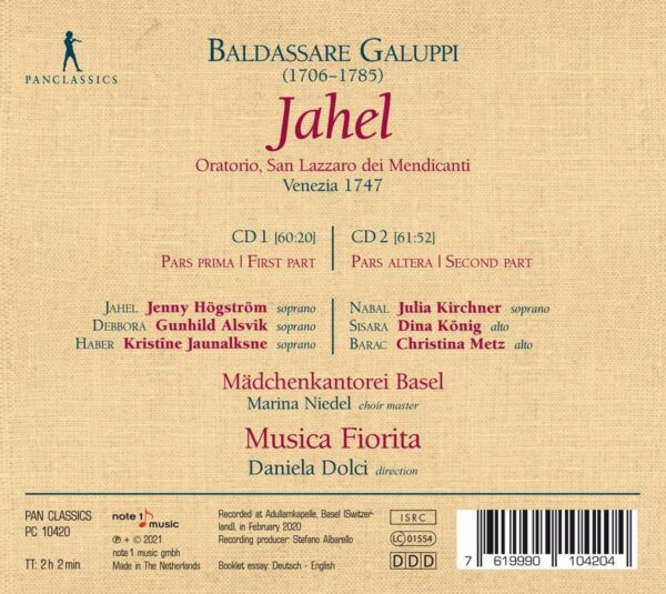 Baldassare Galuppi: Jahel - Musica Fiorita