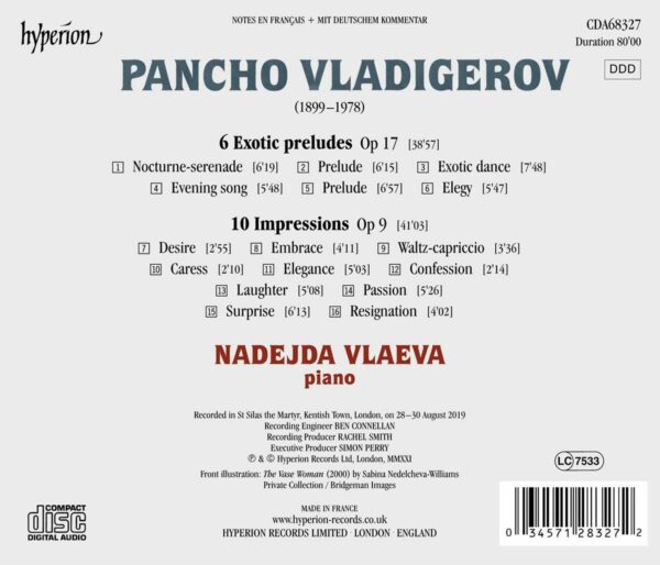 Pancho Vladigerov: Exotic Preludes & Impressions - Nadejda Vlaeva
