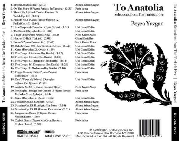 To Anatolia: Selections From The Turkish Five - Beyza Yazgan