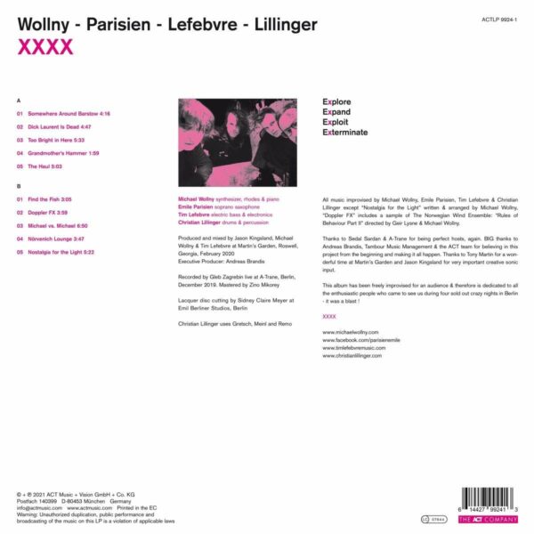 XXXX (Vinyl) - Wollny-Parisien-Lefebvre-Lillinger