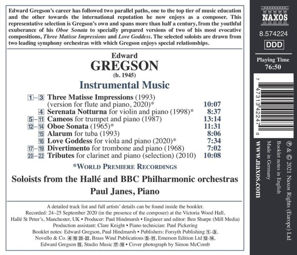 Edward Gregson: Instrumental Music - Soloists Of The BBC Philharmonic Orchestra
