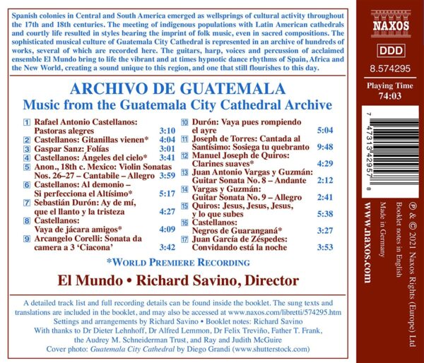 Archivo de Guatemala: Music from the Guatemala City Cathedral Archive - El Mundo