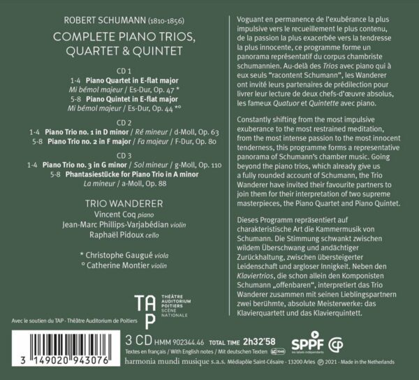 Schumann: Complete Piano Trios, Piano Quartet & Piano Quintet - Trio Wanderer
