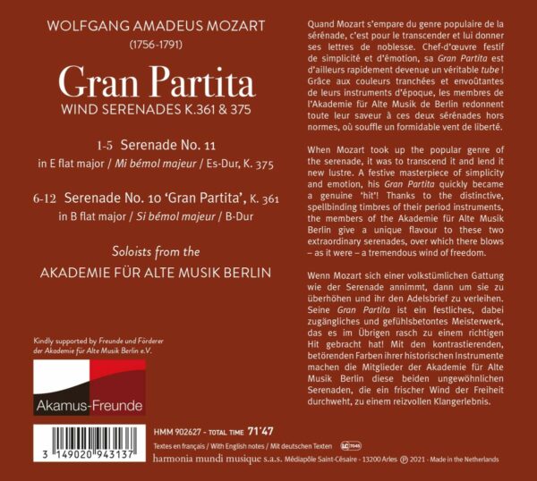 Mozart: Gran Partita - Akademie Fur Alte Musik Berlin