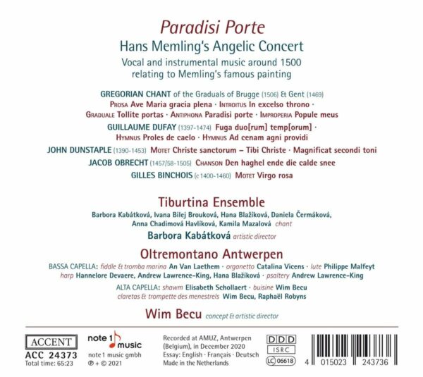 Paradisi Porte. Hans Memling's Angelic Concert - Tiburtina Ensemble