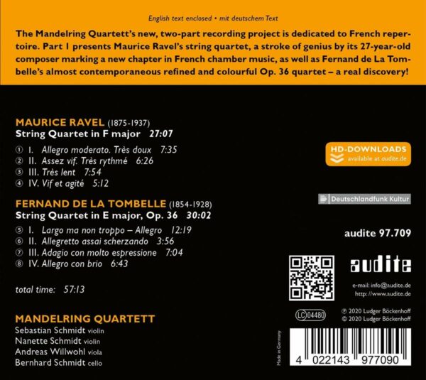 Maurice Ravel - Fernand De La Tombelle: String Quartets - Mandelring Quartett