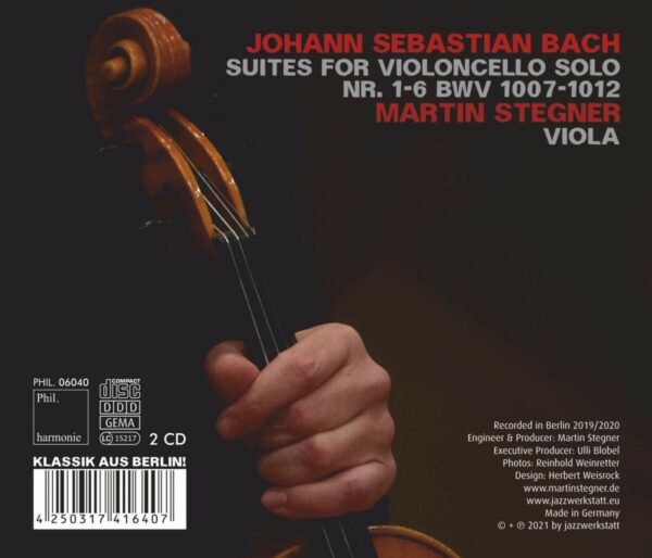 Bach: Cello Suites (Played On Viola) - Martin Stegner
