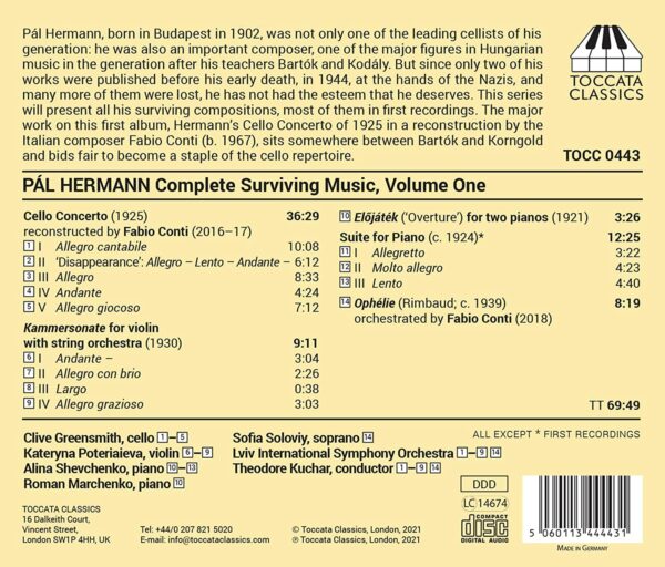 Pal Hermann: Complete Surviving Music, Vol.1 - Theodore Kuchar