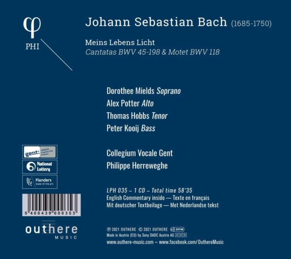 Bach: 'Meins Lebens Licht' Cantatas BWV 45 & 198 & Motet BWV 118 - Philippe Herreweghe