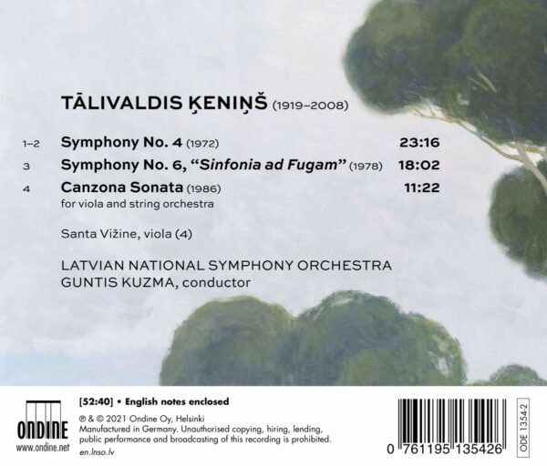 Talivaldis Kenins: Symphonies Nos. 4 & 6 - Canzona Sonata - Santa Vizine