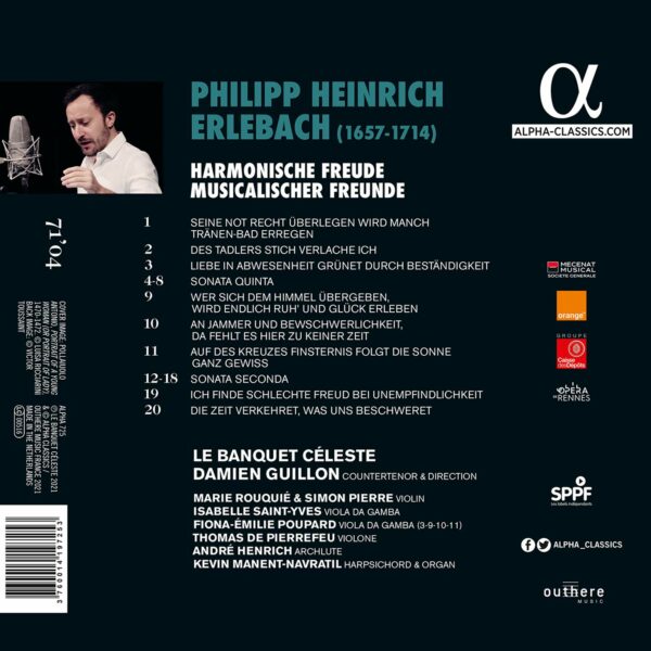 Philipp Heinrich Erlebach: Lieder - Damien Guillon