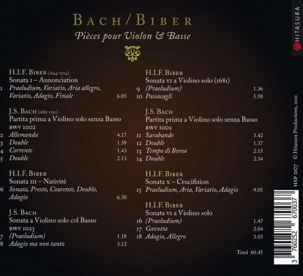 Bach / Biber: Pièces pour Violon & Basse - Emmanuelle Dauvin