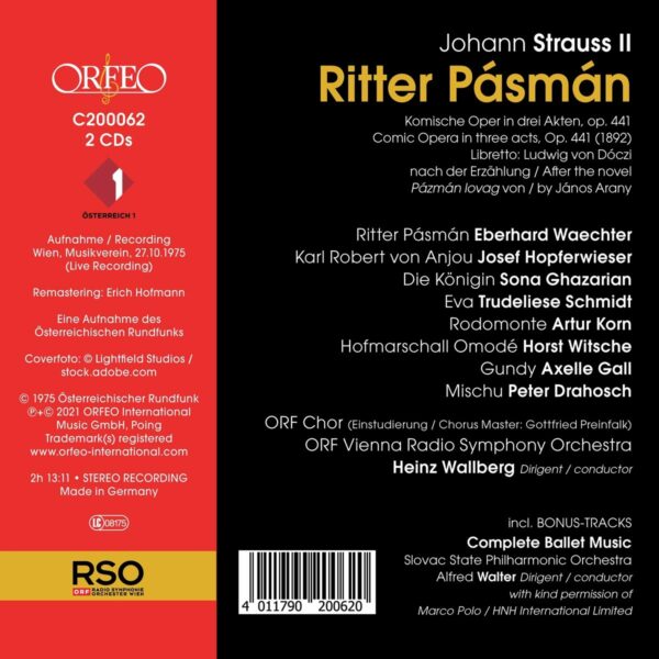 Johann Strauss II: Ritter Pasman - Eberhard Waechter