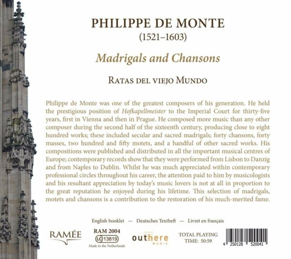 Philippe De Monte: Madrigals And Chansons - Ratas Del Viejo Mundo