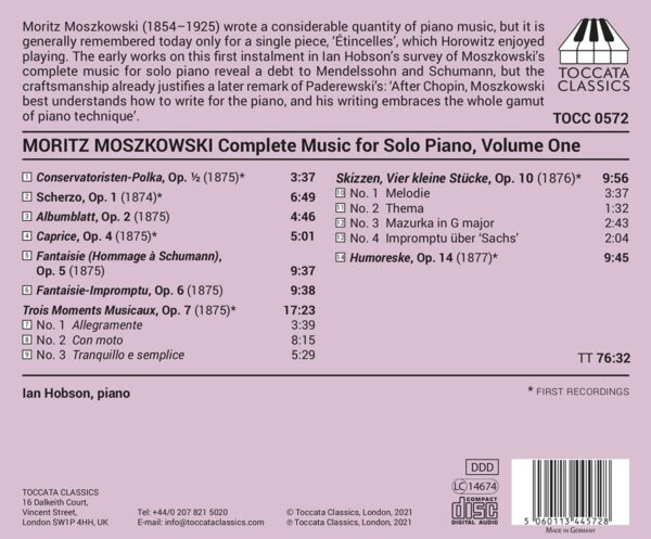 Moritz Moszkowski: Complete Music For Solo Piano Vol.1 - Ian Hobson