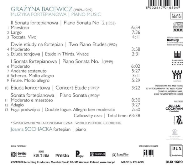 Bacewicz: Piano Music - Joanna Sochacka