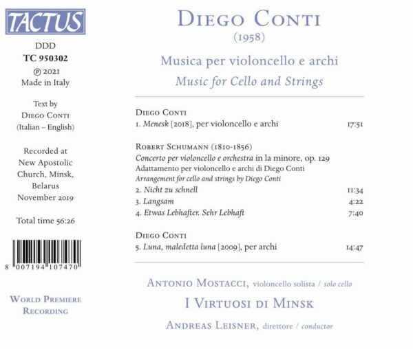 Diego Conti: Musica Per Violoncello E Archi - Antonio Mostacci