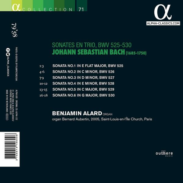 Bach: Sonates en trio, BWV 525-530 - Benjamin Alard