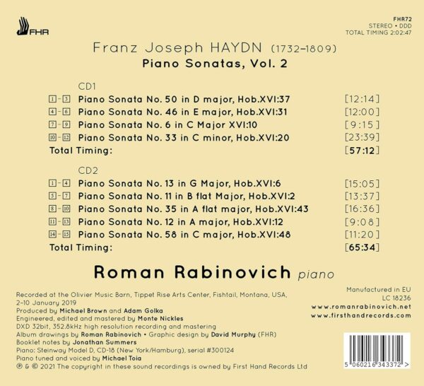 Haydn: Piano Sonatas Vol. 2 - Roman Rabinovich